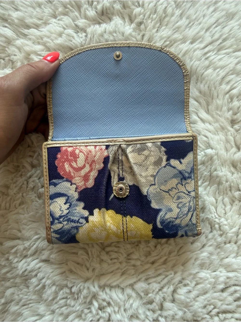 RARE Coach Floral Compact tri fold Wallet